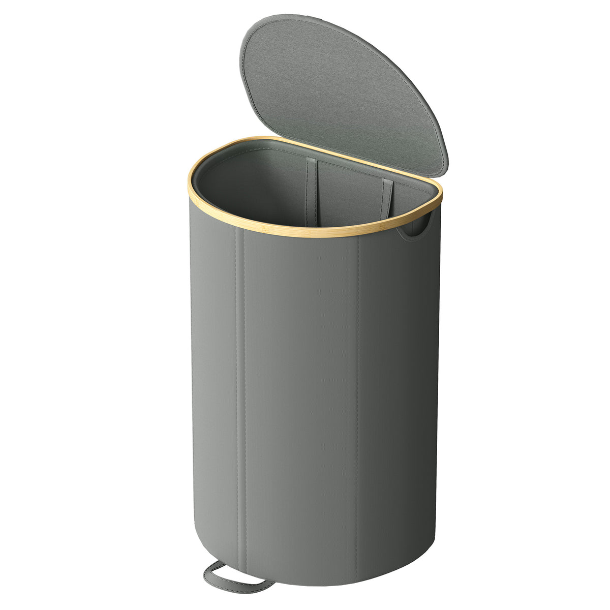 LEDREM Laundry Hamper with Lid and Removable Liner, Large Basket, 23.8 Gal., 16.7 x 12.8 x 29.5 Inches, Grey