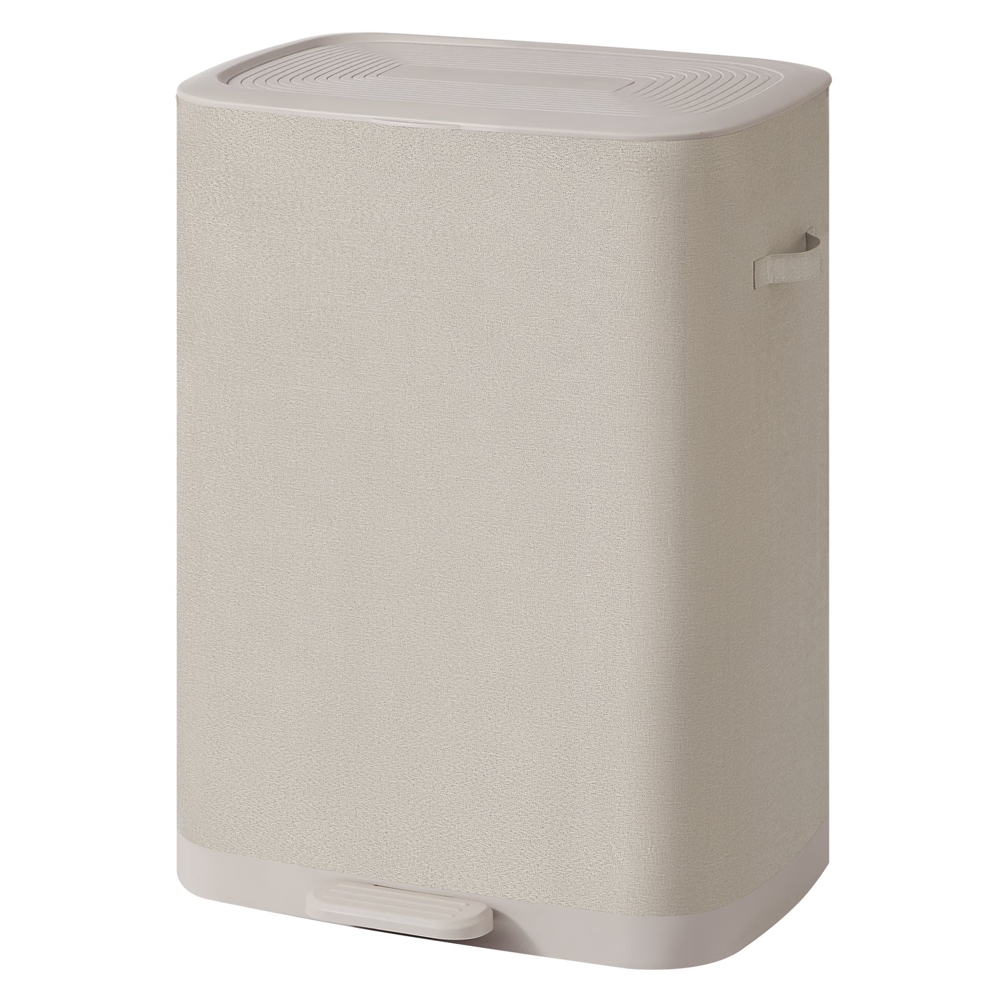 Laundry Hamper, 2-Section Clothes Sorter with Pedal and Lid, Removable Liners, 22 x 15.9 x 29.5 Inches, Beige