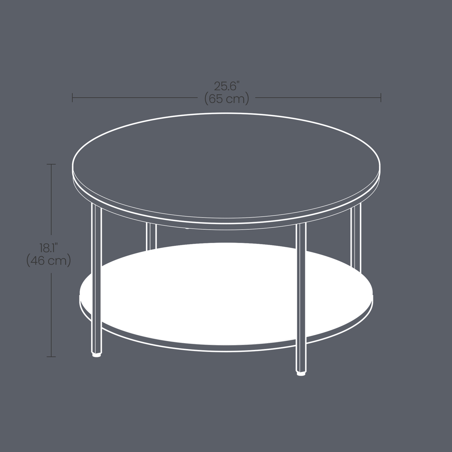 2-Tier Round Coffee Table with Faux Marble Top & Glass Shelf, Modern Small Center Table for Living Room, Marble White and Pale Gold
