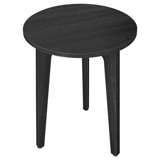 Round Side Table with Tapered Legs, Small End Table Nightstand for Living Room Bedroom, Compact Tabletop for Small Spaces, Mid-Century Style, Charcoal Gray
