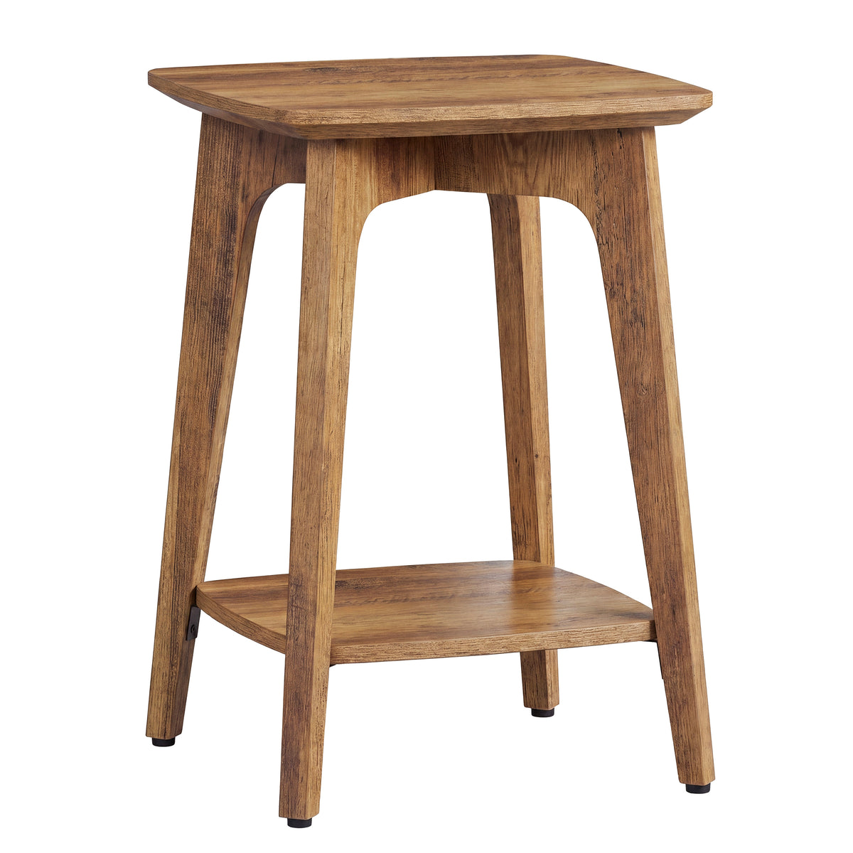 Small End Table, Side Table with Lower Shelf, Nightstand for Living Room, Bedroom, Brown