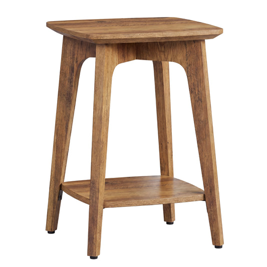 Small End Table, Side Table with Lower Shelf, Nightstand for Living Room, Bedroom, Brown