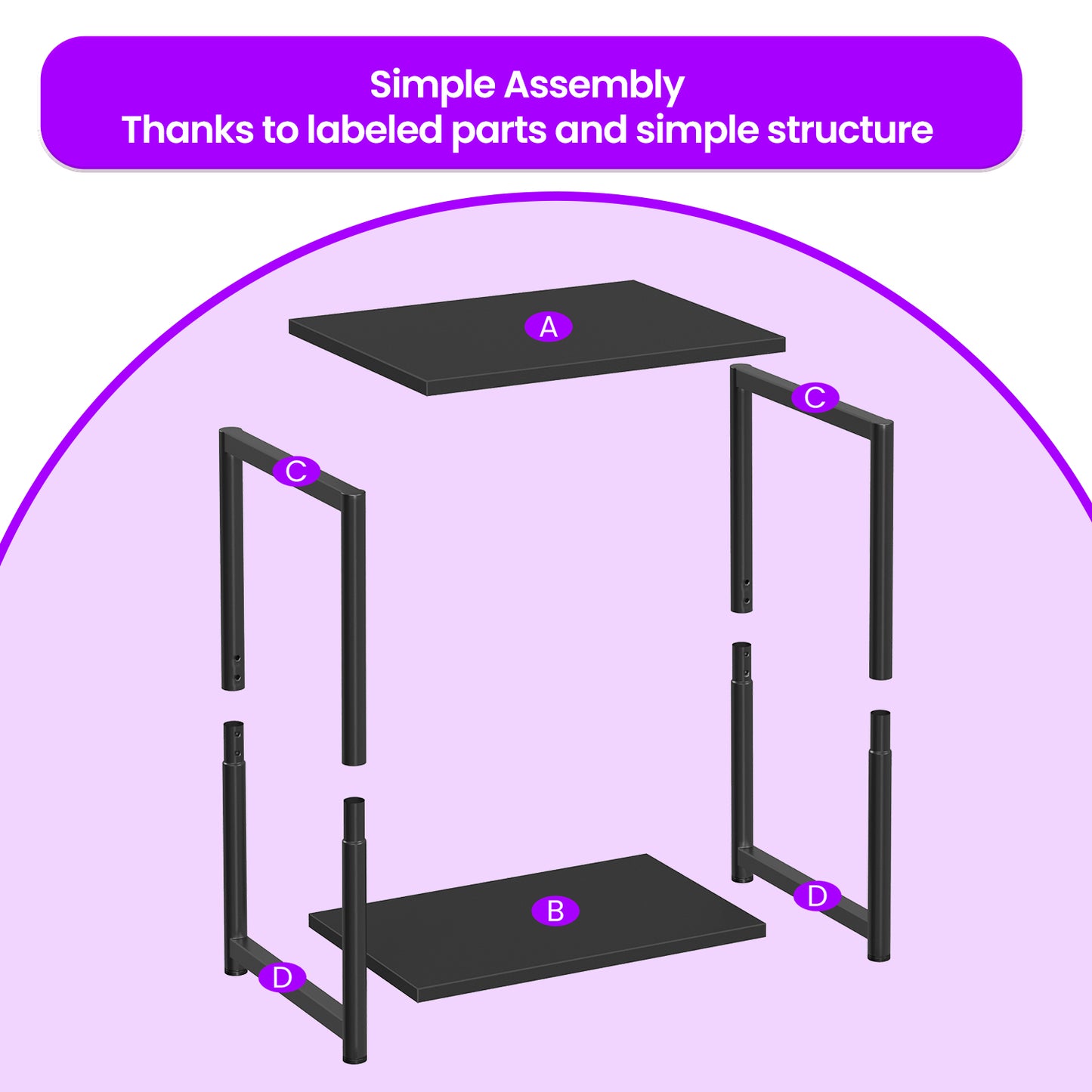 Side Tables Set of 2, Slim Industrial End Tables with Storage Shelf, Sturdy Steel Frame & Particleboard, Multi-Use for Living Room, Bedroom, Office, Black