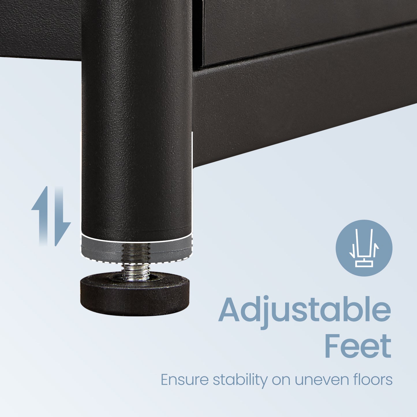Small End Table with 3-Tier Storage, Tall Nightstand for Living Room, Bedroom, Office, Misty Gray and Classic Black