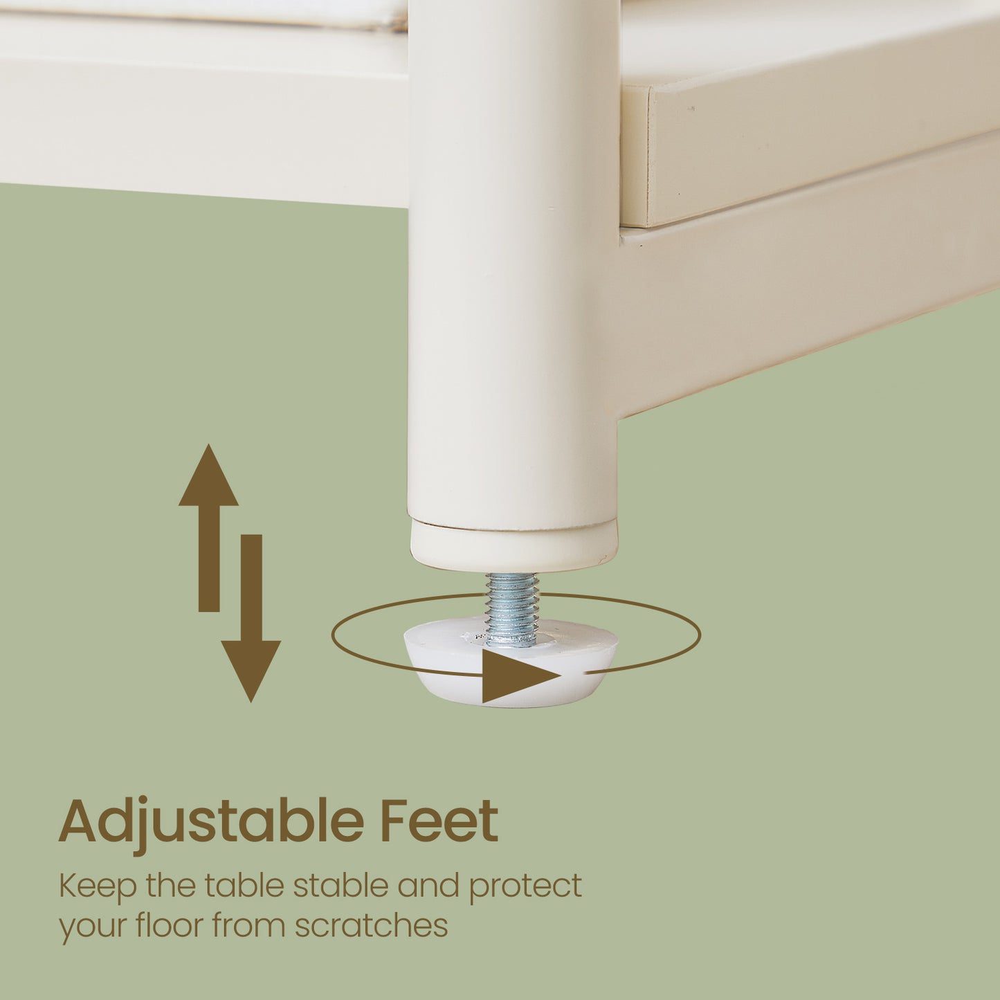 3-Tier Charging Side Table - End Table with 2 Outlets & 2 USB Ports, Space-Saving Nightstand in Cream White