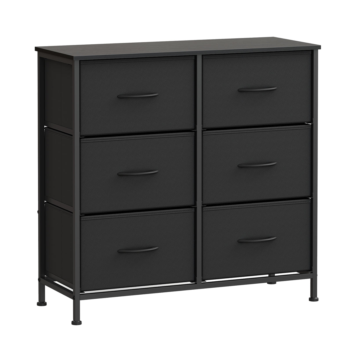 LEDREM Modern 6-Drawer Dresser, Storage Organizer Unit for Bedroom, 30.2 x 11.8 x 29.4 Inches, Black