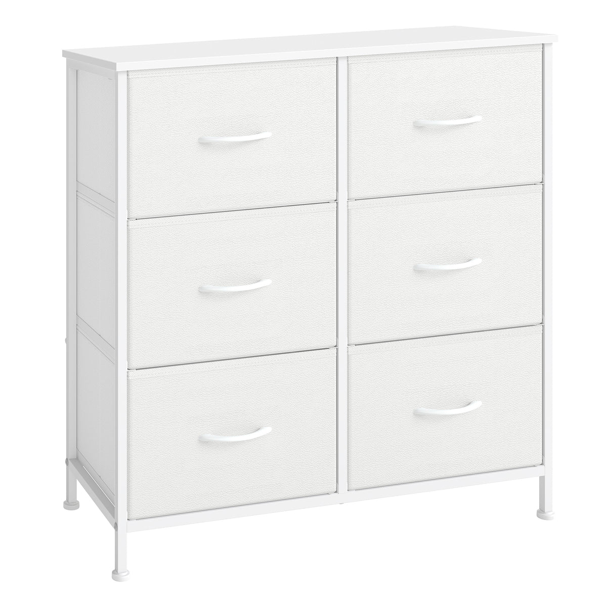 LEDREM Modern basic 6-Drawer Dresser, Storage Organizer Unit for Bedroom, 30.2 x 11.8 x 29.4 Inches, White