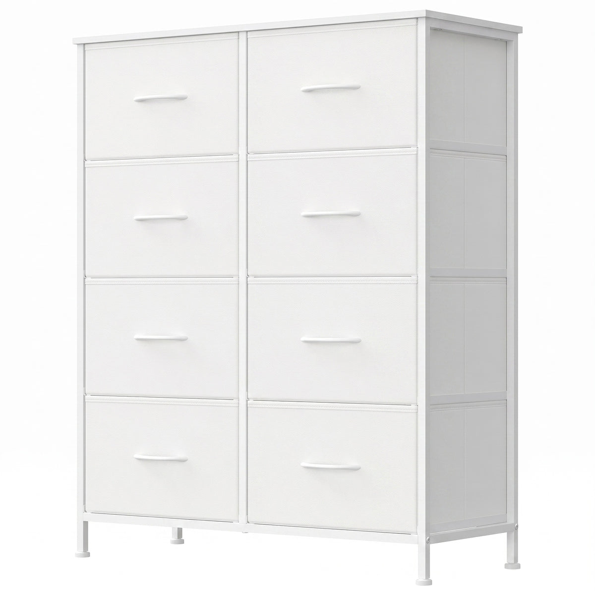 LEDREM Modern 8-Drawer Dresser, Storage Organizer Unit for Bedroom, 30.2 x 11.8 x 37.9 Inches, White