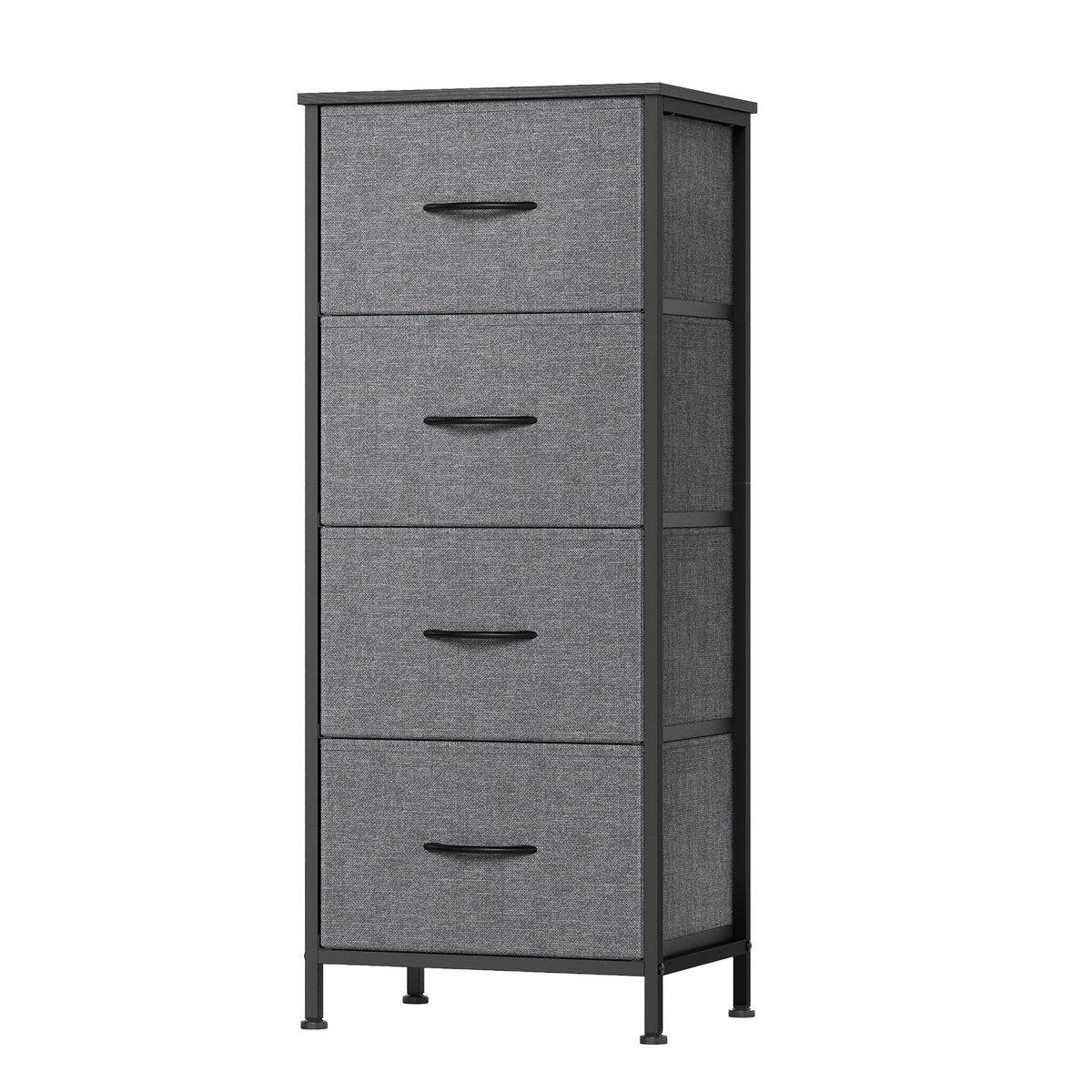LEDREM Modern 4-Drawer Dresser, Storage Organizer Unit for Bedroom, 15.6 x 11.8 x 37.9 Inches, Gray