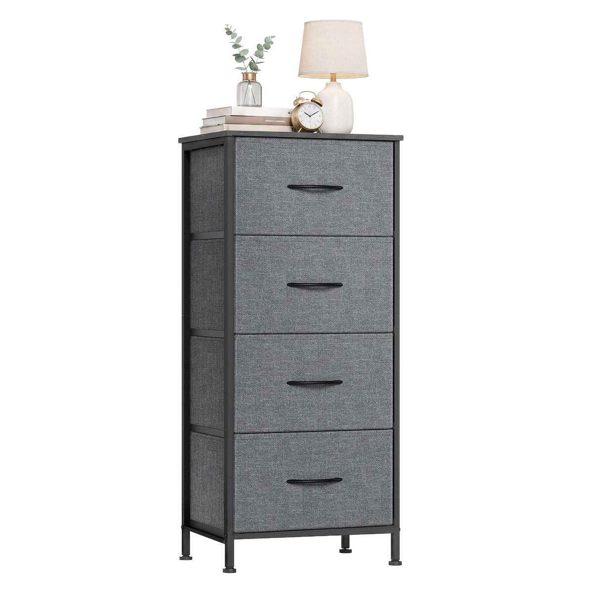 LEDREM Modern 4-Drawer Dresser, Storage Organizer Unit for Bedroom, 15.6 x 11.8 x 37.9 Inches, Gray