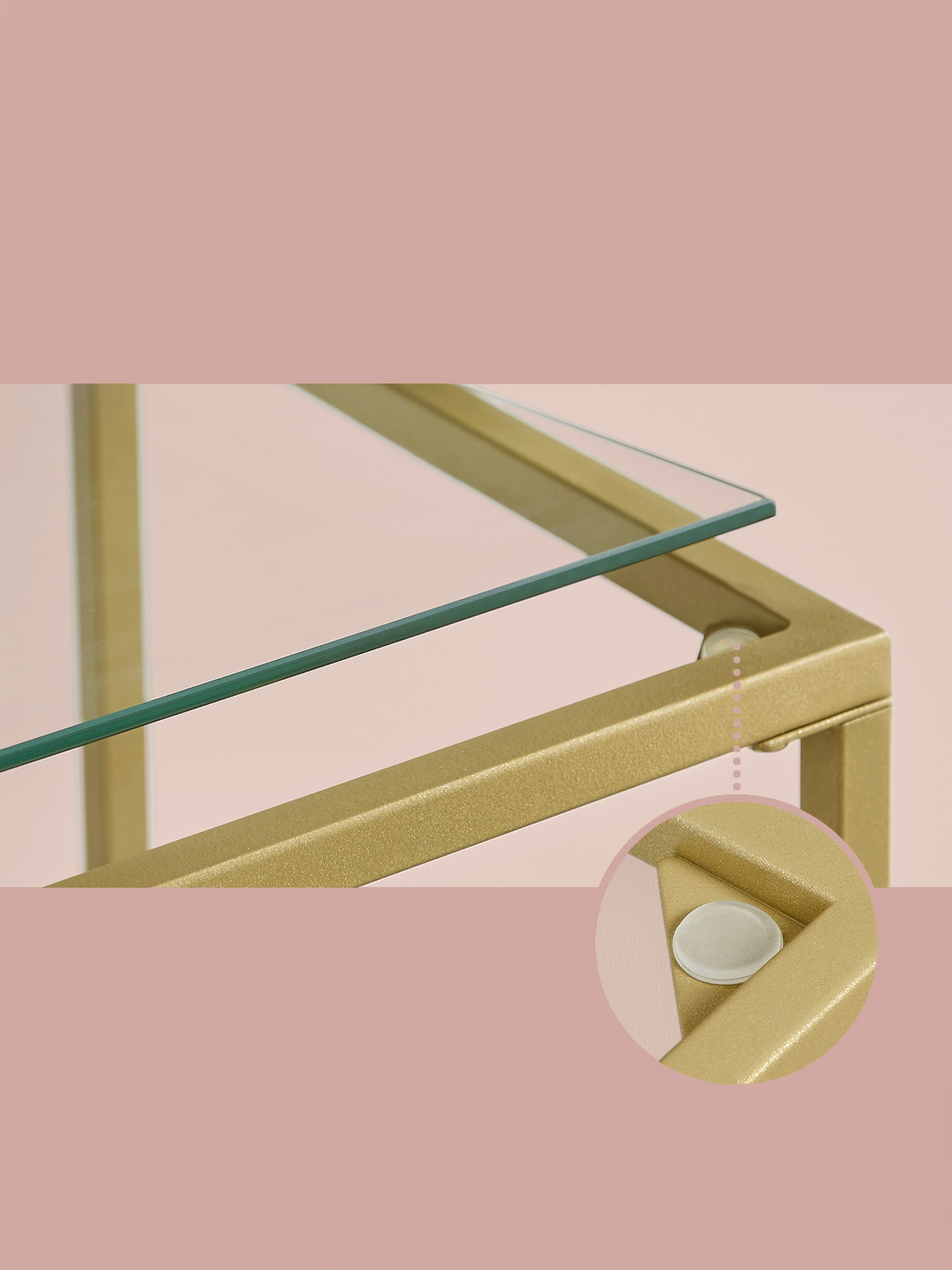 4-Tier Slim Bookcase with Tempered Glass Shelves, Steel Frame Shelving Unit for Bedroom and Office, Metallic Gold
