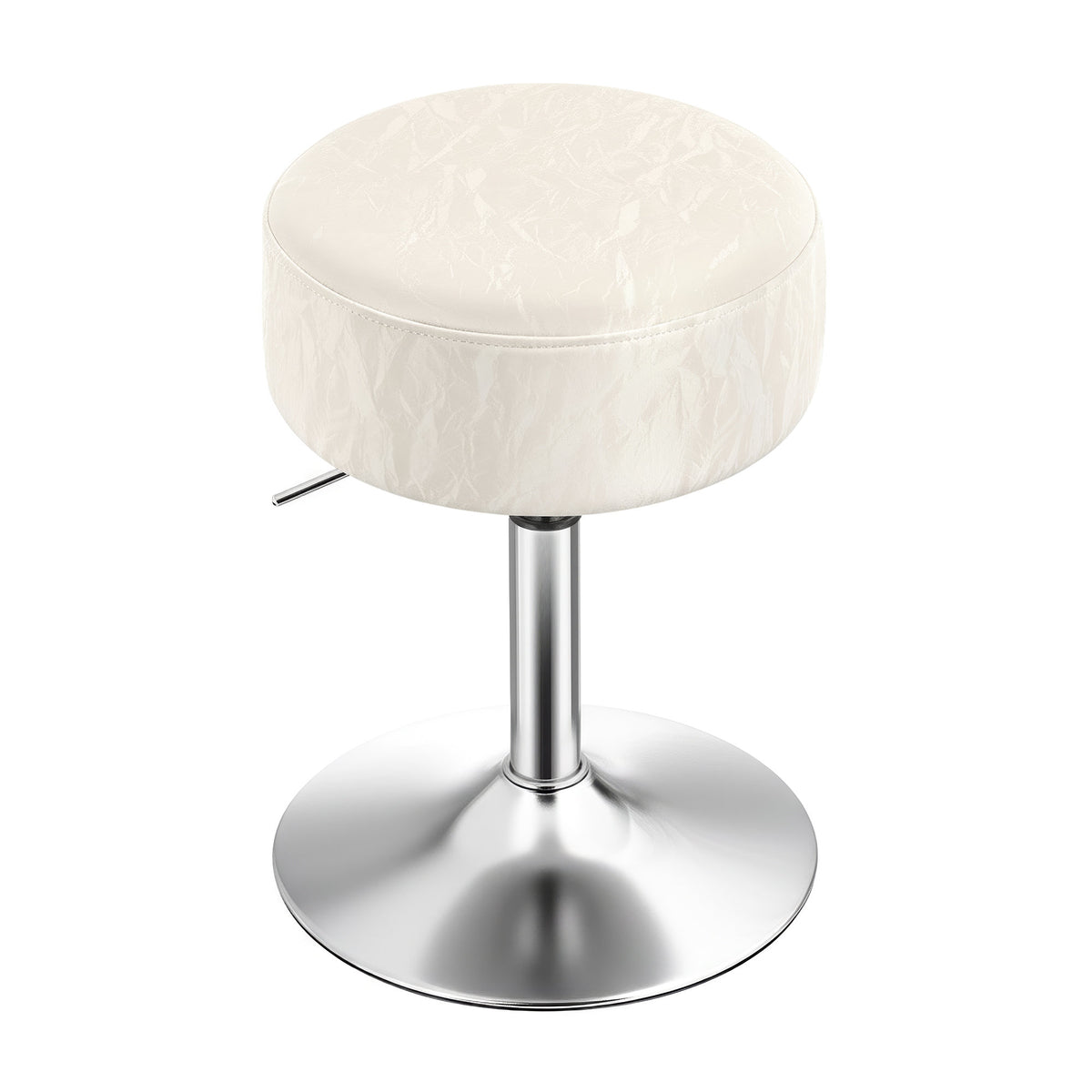 LEDREM Vanity Stool Adjustable Swivel PU Leather Makeup Chair 15.2 x 15.2 x 17.9-22.6 Inches Cream White