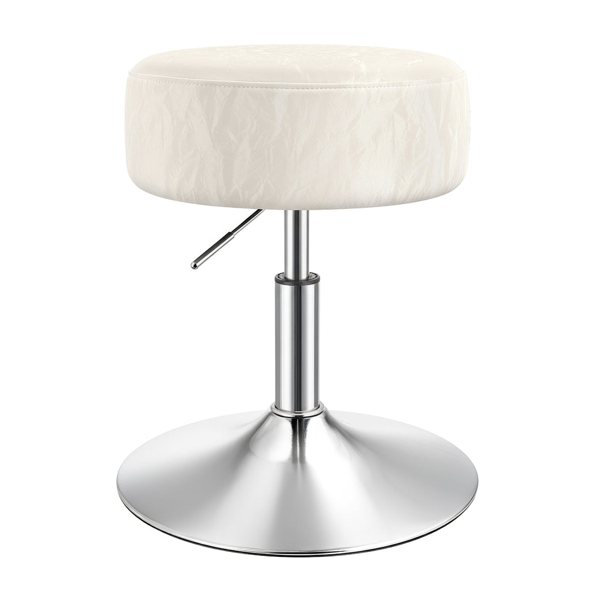 LEDREM Vanity Stool Adjustable Swivel PU Leather Makeup Chair 15.2 x 15.2 x 17.9-22.6 Inches Cream White