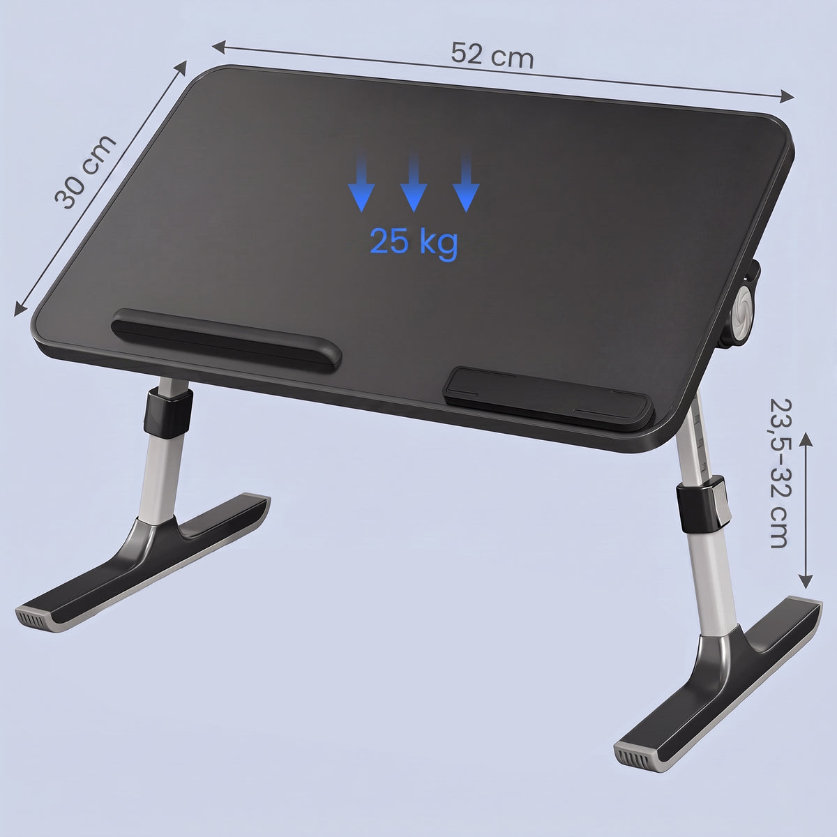 Portable Lap Desk with Drawer, Laptop Bed Tray Table for Sofa, 20.5 x 11.8 x 9.1 inches, Black