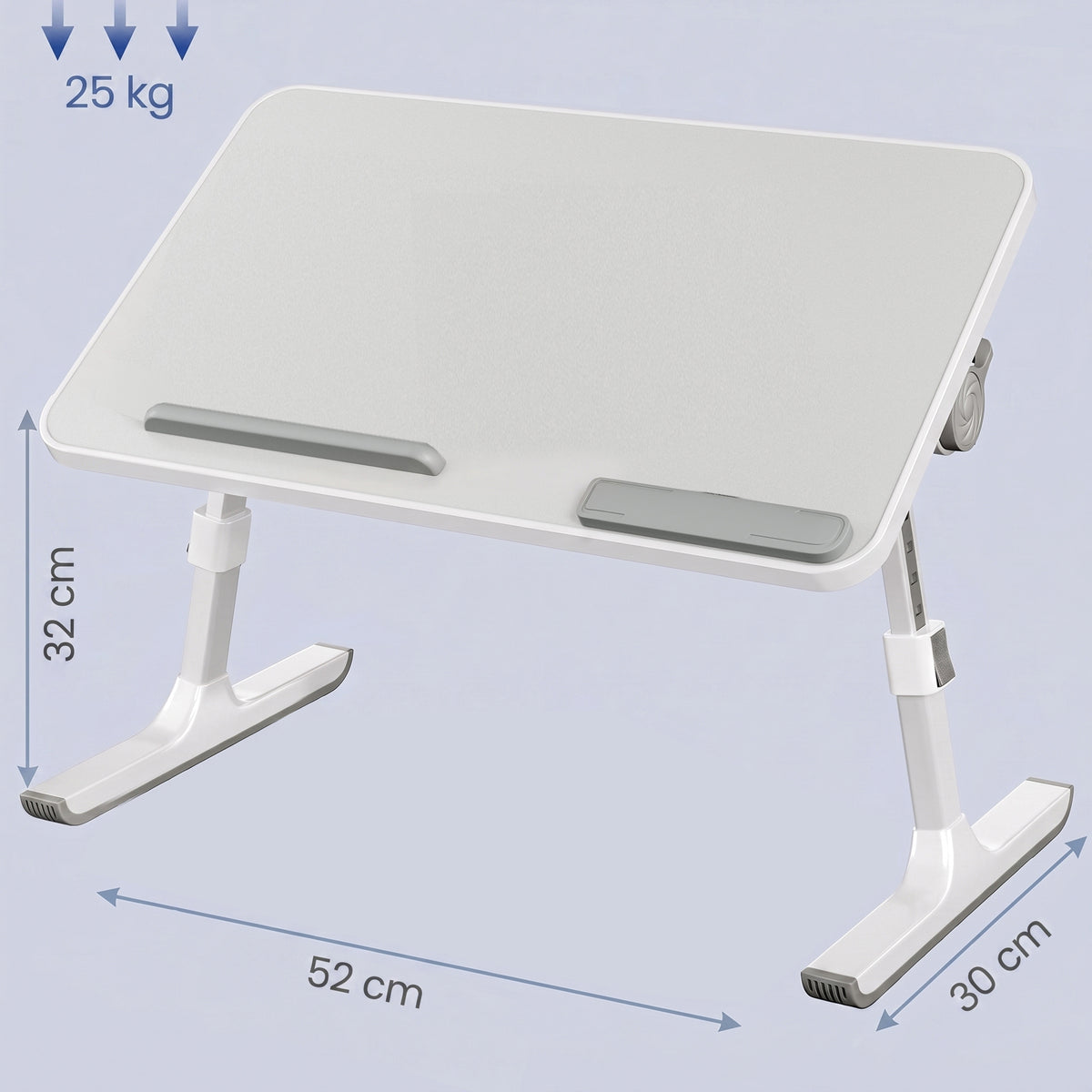 LEDREM Adjustable Portable Lap Desk, Laptop Bed Tray Table for Sofa, 20.5 x 11.8 x 9.1 inches, Grey