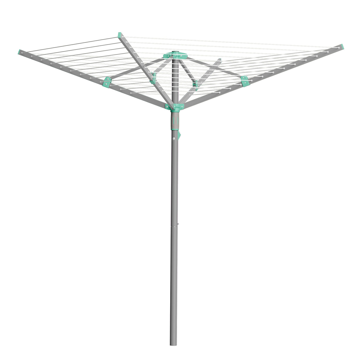 LEDREM Outdoor Clothes Drying Rack, Adjustable Rotary Clothesline with Clips, for Garden, 197 ft, Silver