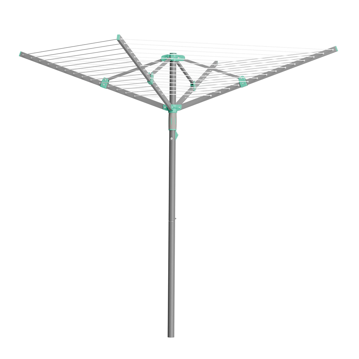 LEDREM Outdoor Clothes Drying Rack, Adjustable Rotary Clothesline with Clips, for Garden, 197 ft, Silver