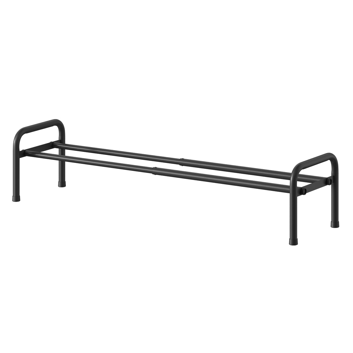 LEDREM Expandable Shoe Rack, 1-Tier Steel Closet Storage Organizer, 22.6 x 9.1 x 9.8 inches, Black