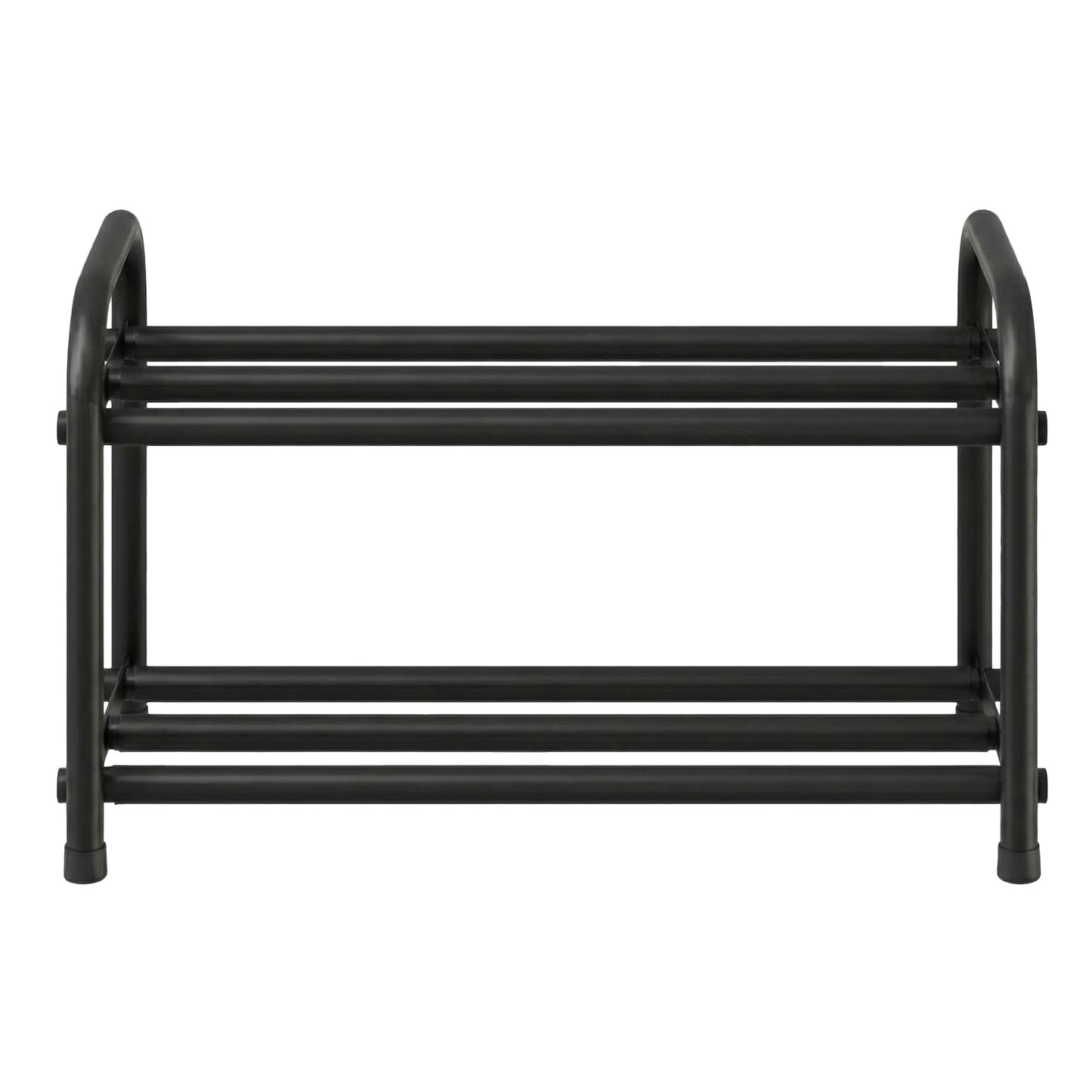 Expandable Shoe Rack, 2-Tier Adjustable Steel Storage Organizer, 17.4 x 9.8 x 11.9 inches, Black