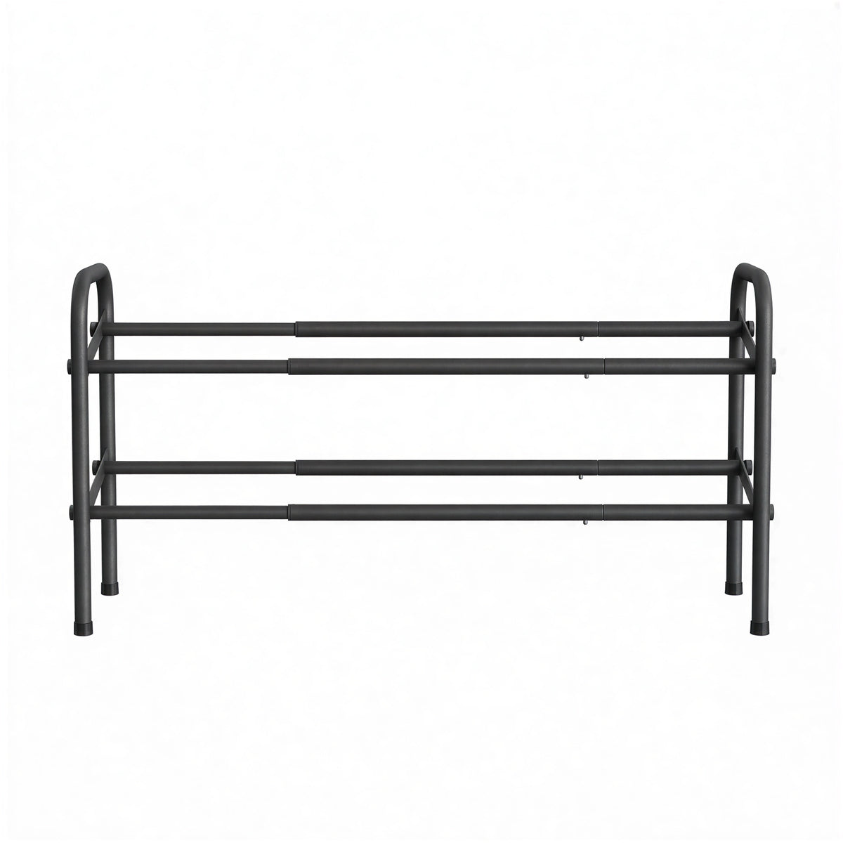 LEDREM Expandable Shoe Rack, 2 Tier Metal Shoe Organizer, for Entryway, Closet, Easy Assembly, Matte Black