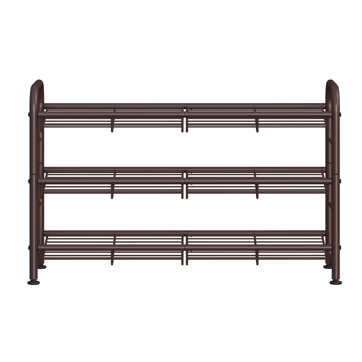 LEDREM 3-Tier Metal Shoe Rack with Adjustable Tilt Shelves, Shoe Organizer for Closet, Entryway or Garage, Bronze