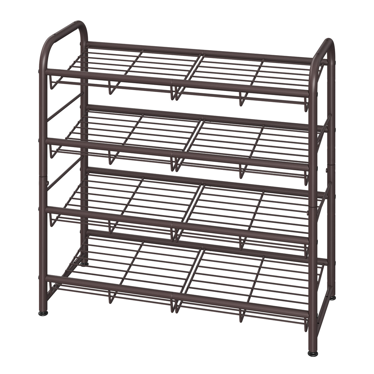LEDREM Shoe Shelf, Adjustable 4-Tier Storage Organizer, Shoe Rack for Entryway or Closet, Space Saving, Bronze