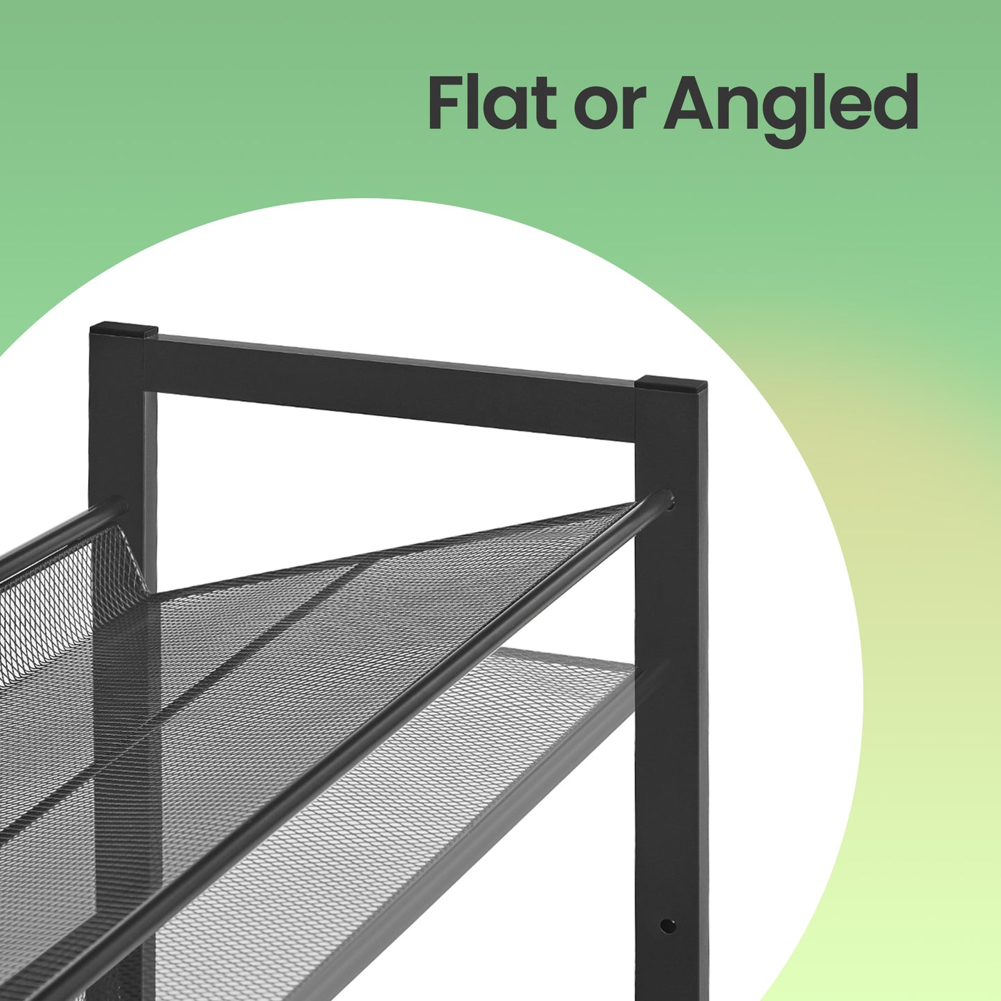 8-Tier Stackable Shoe Rack Organizer, Adjustable Flat,Angled Shelves for Garage,Entryway, Set of 2 (4-Tier Each), Holds 32-40 Pairs, Fits High Heels & Boots, Black