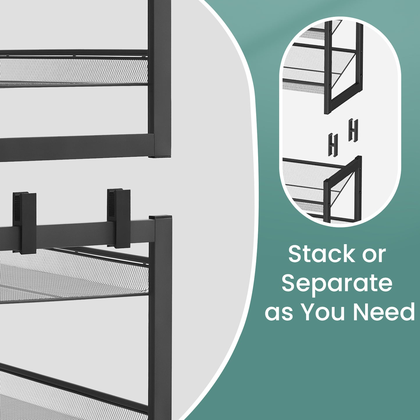 12-Tier Stackable Shoe Rack Organizer, Adjustable Fla,Angled Shelves for Entryway,Garage, Holds 48-60 Pairs, Set of 2, Black
