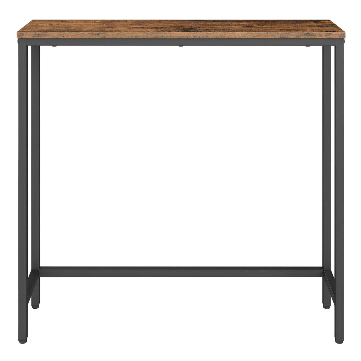 Narrow Console Table, Thin Entryway Doorway Table with One-Piece Top, Steel Frame, Modern 1-Tier for Hallway Bedroom, Rustic Brown and Ink Black