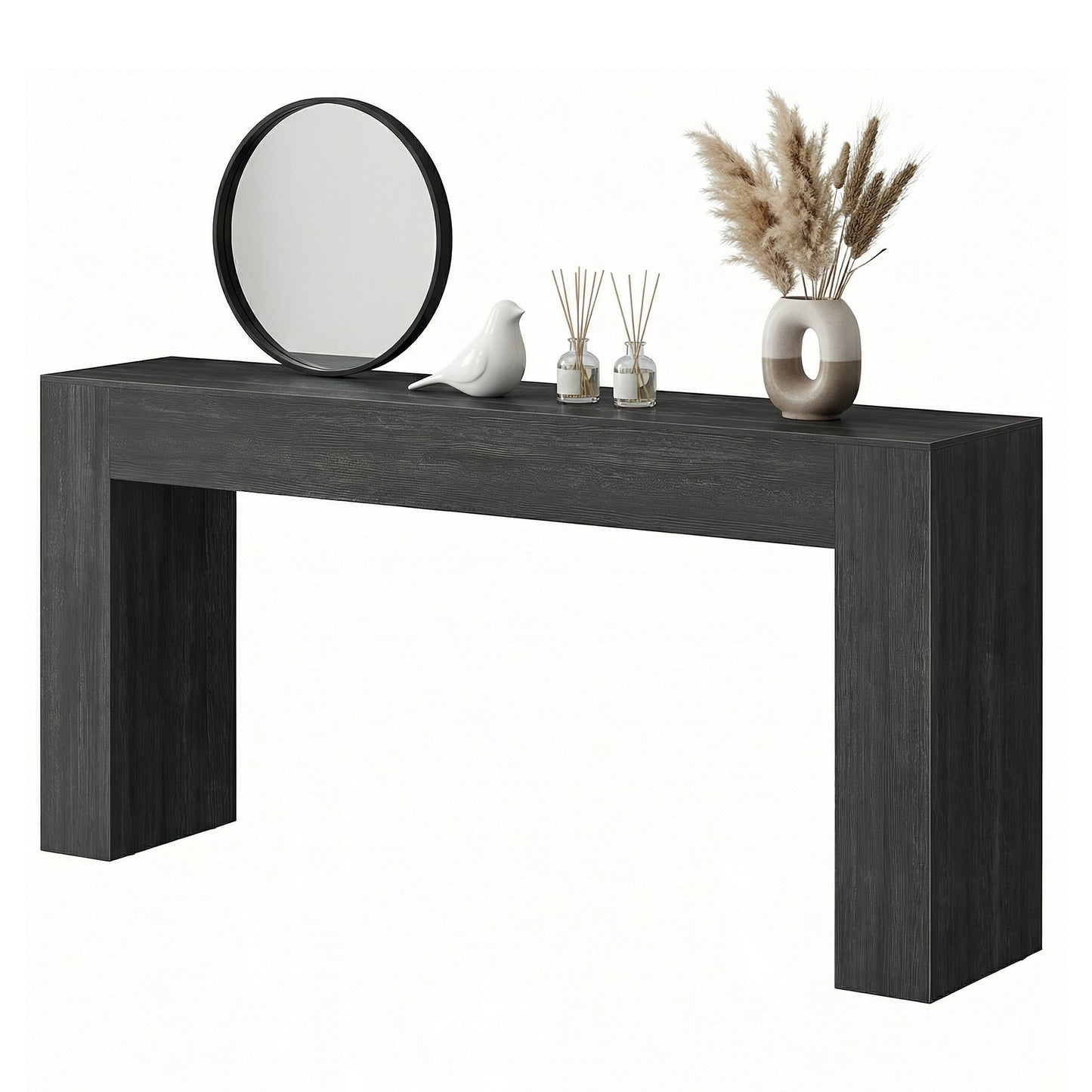 Console Table, Narrow Behind Couch Table, Space Saving Entryway Furniture, 63 x 11.8 x 31.5 inches, Black