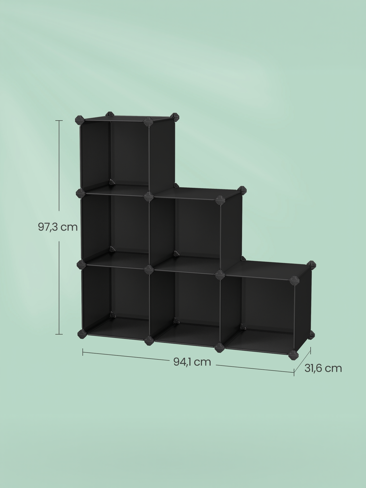 Stackable Cube Storage Design 6 Cube Storage Organizer, Modular Plastic Stackable Shelves with Feet ...