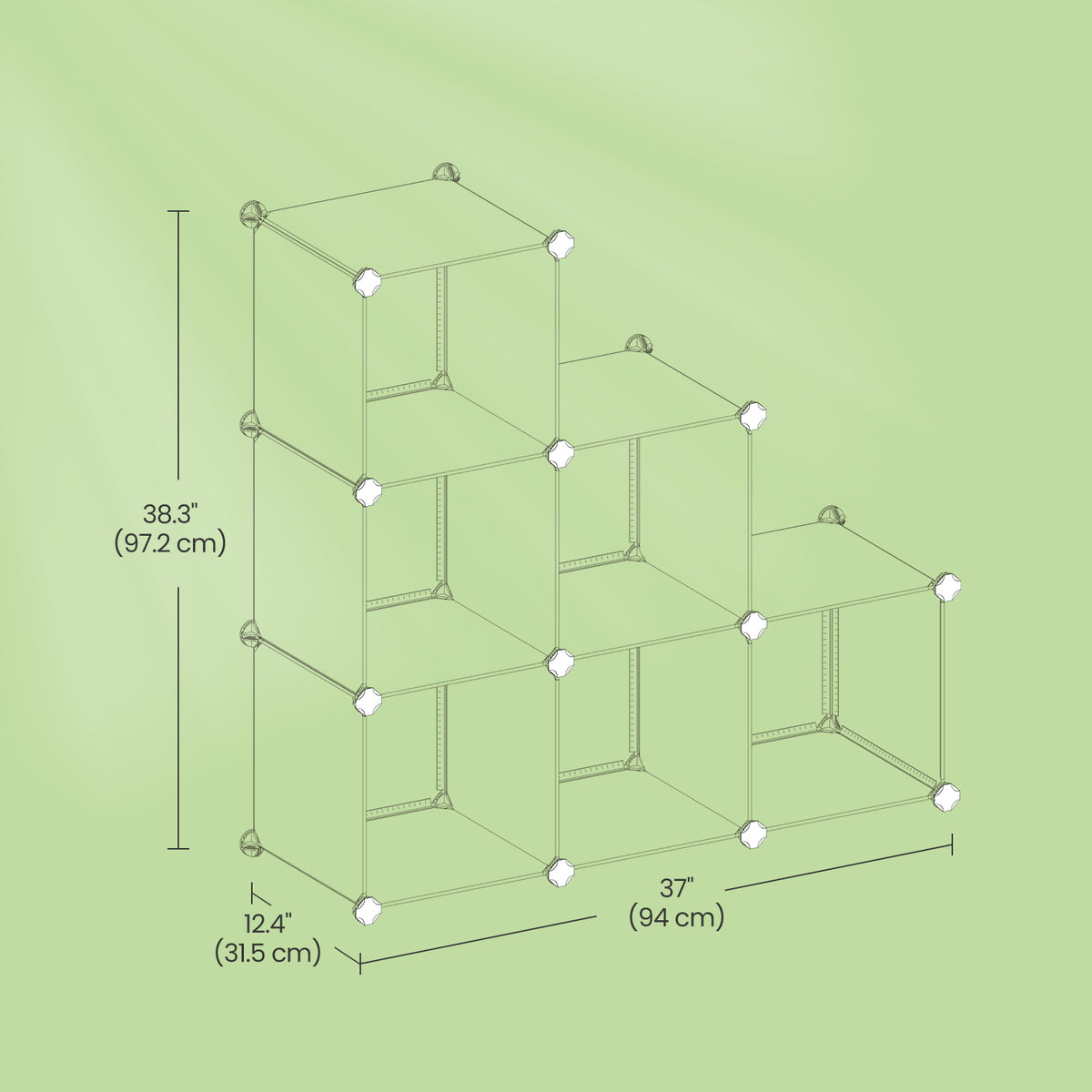 LEDREM Plastic Cube Storage, 6 Plastic Storage Cubes, Modular Organizer, for Clothes Storage Cabinet, Cloud White
