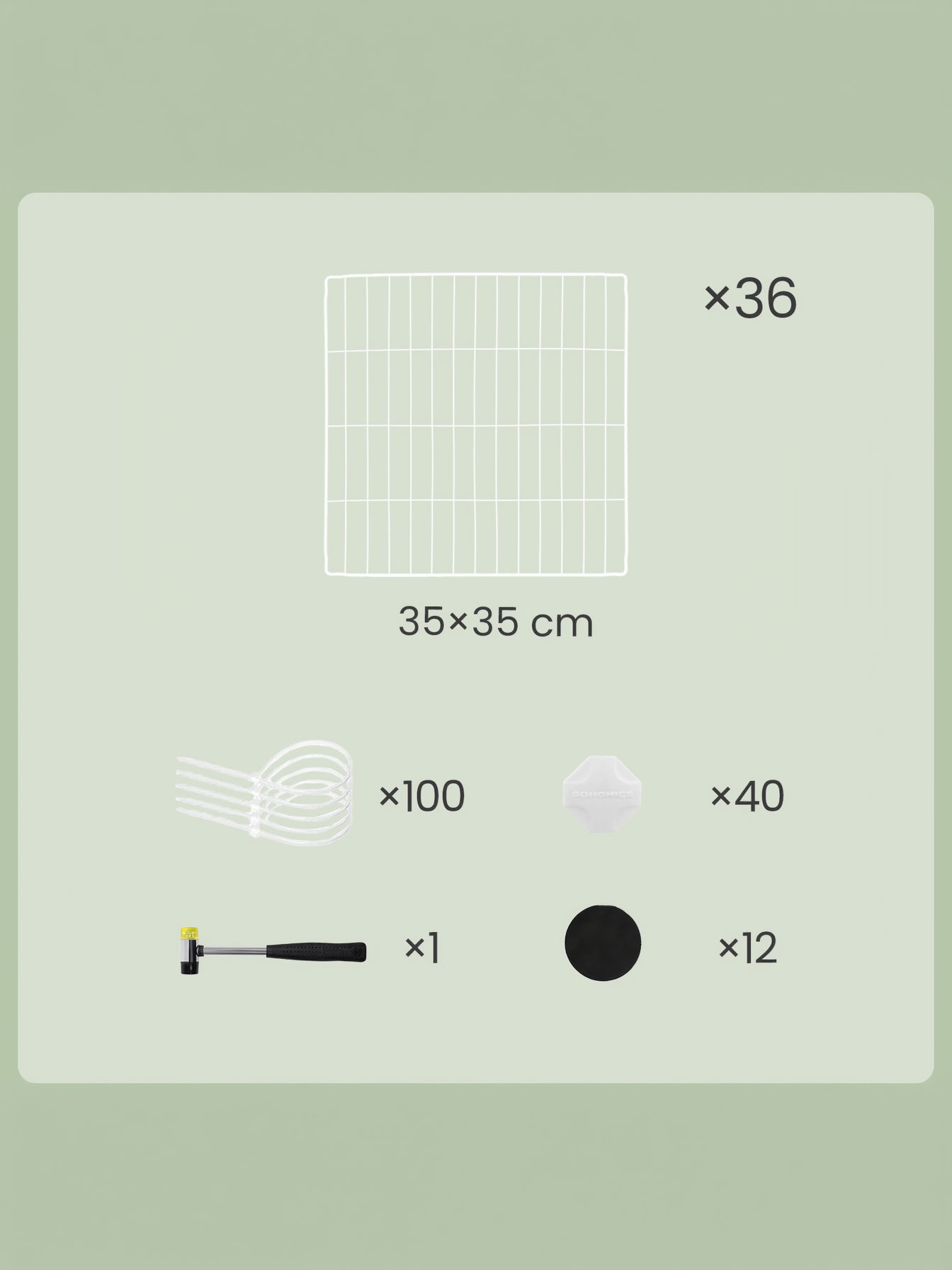 36-Panel Two-Story Pet Playpen, Metal Wire Small Animal Cage for Rabbits, Guinea Pigs, Puppies, with Zip Ties & Non-Slip Pads, White