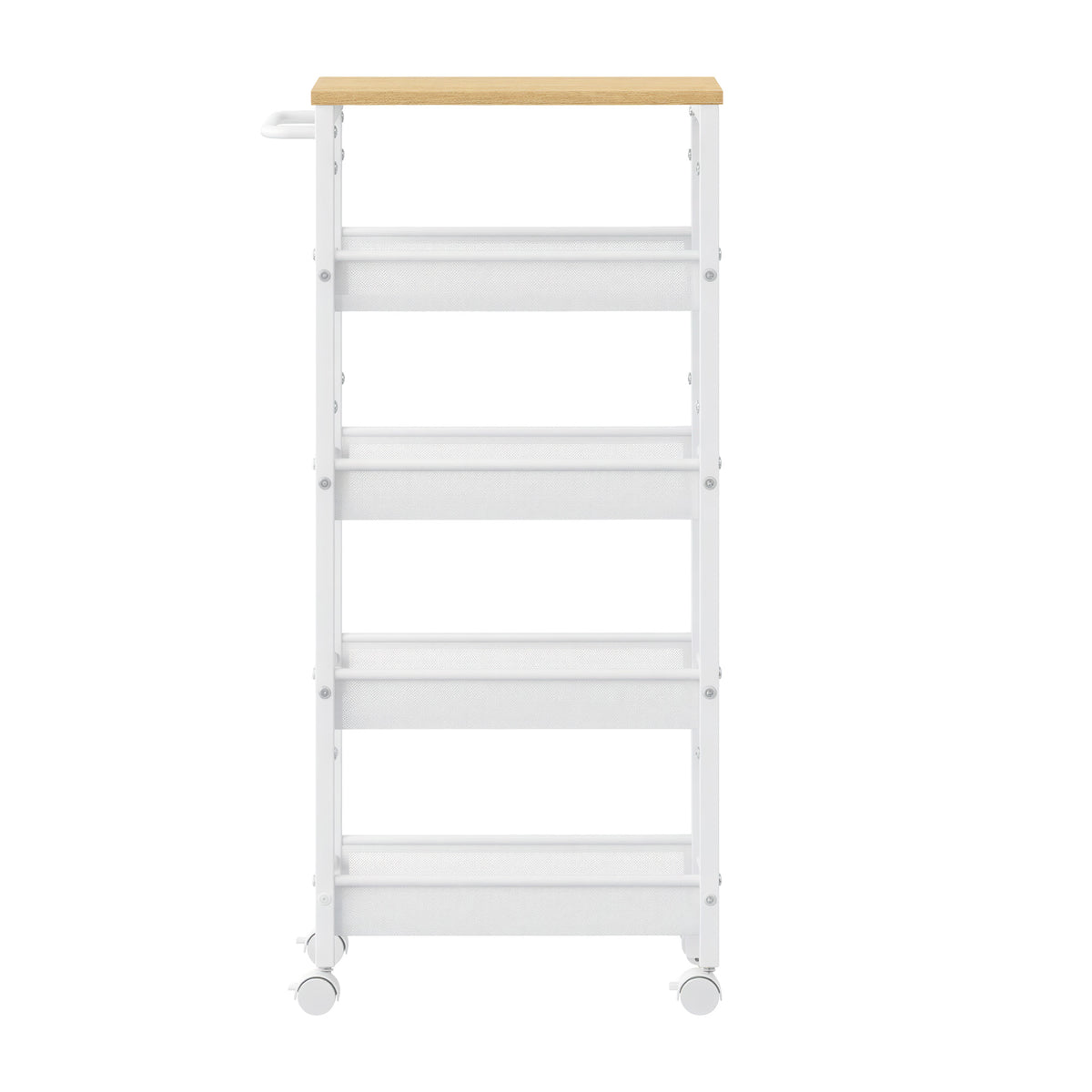 LEDREM 5-Tier Slim Rolling Cart, Storage Cart, Narrow Cart with Handle, for Kitchen, Dining Room, Living Room, Home Office, Yellow