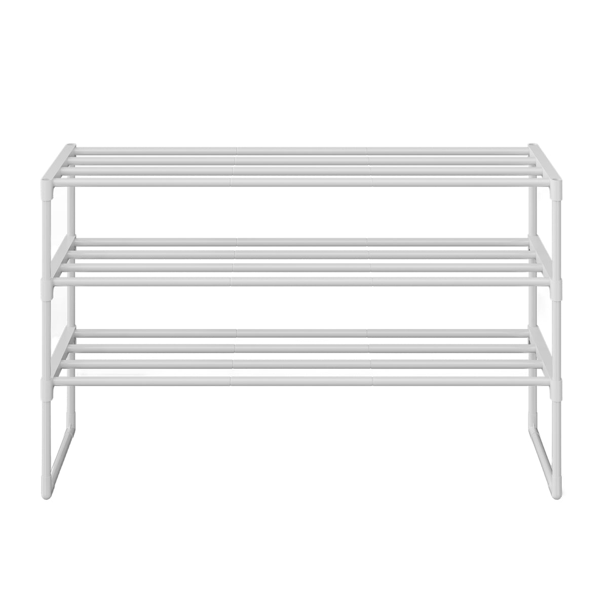 LEDREM Shoe Storage Bench, 3-Tier Shoe Rack for Entryway, 29.5 x 11 x 19.7 Inches, Tan and Black