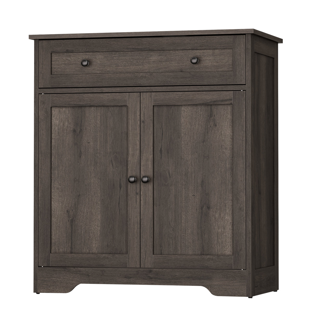 Farmhouse Buffet Cabinet, Coffee Bar Sideboard with Drawer & Adjustable Shelf, Double Doors, 28.4" Wide, Taupe Brown