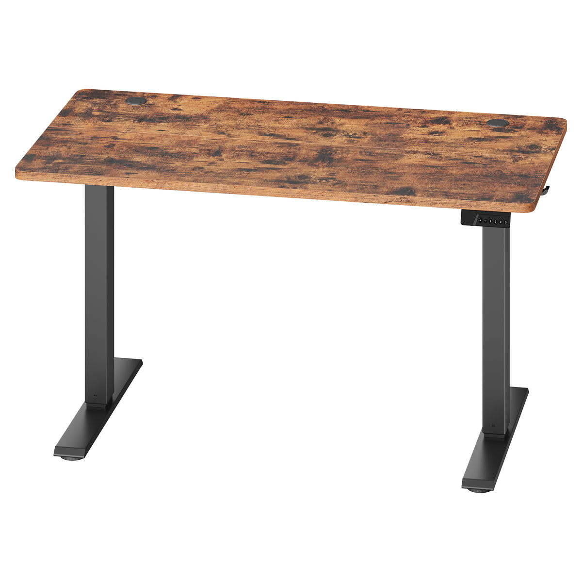 Height Adjustable Desk, Electric Standing Desk, 4 Memory Heights, Sedentary Reminder, 47.2 x 23.6 Inches, Rustic Brown