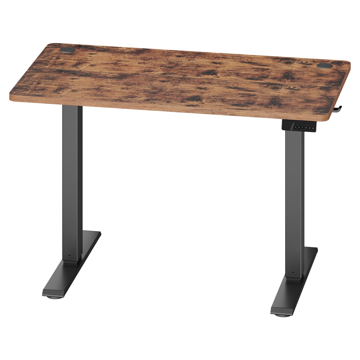 Height Adjustable Desk, Electric Standing Desk, 4 Memory Heights, Sedentary Reminder, 55.1 x 27.6 Inches, Rustic Brown