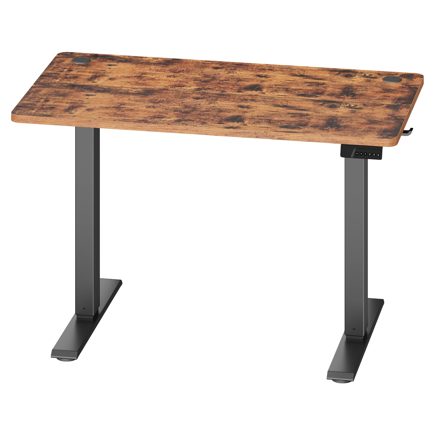 Height Adjustable Desk, Electric Standing Desk, 4 Memory Heights, Sedentary Reminder, 63 x 27.6 Inches, Rustic Brown