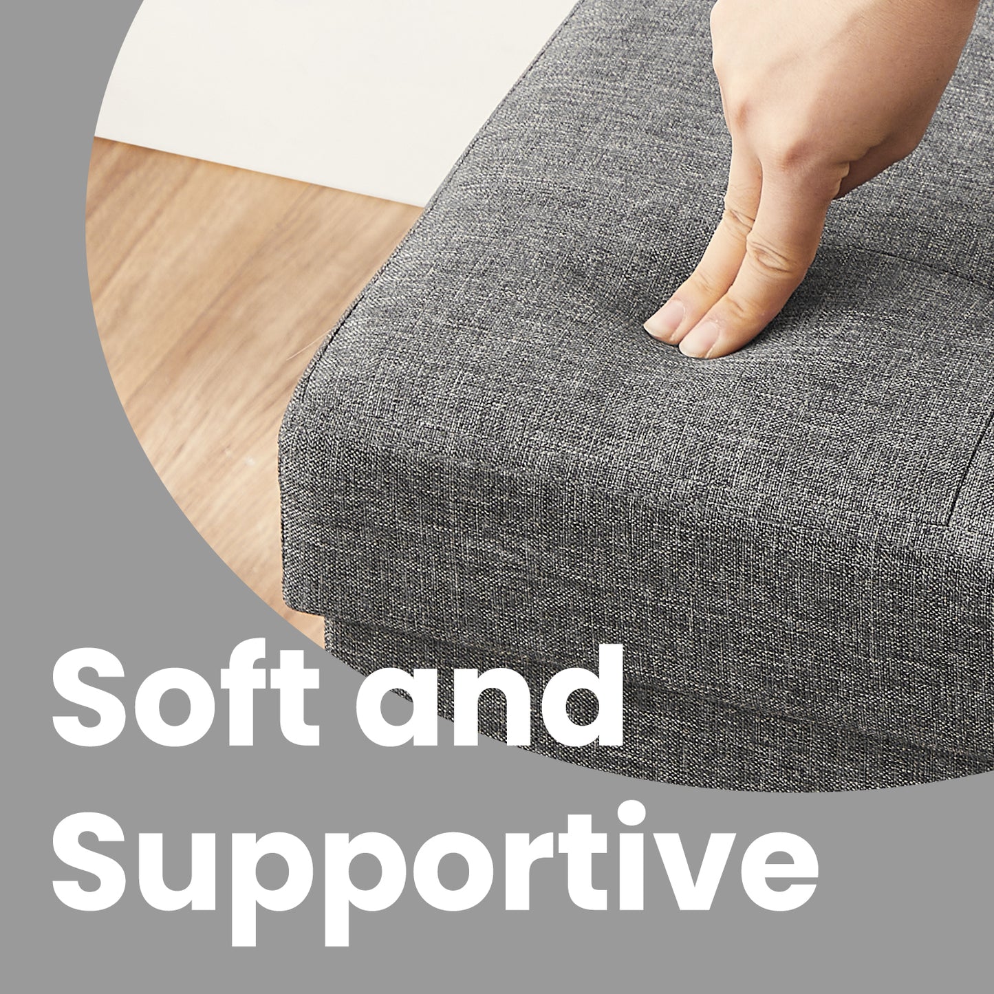Foldable Storage Ottoman Bench with 660lb Capacity, 30-Gallon Storage, Linen-Look Fabric, Multi-Functional Footrest, Seat, Slate Gray