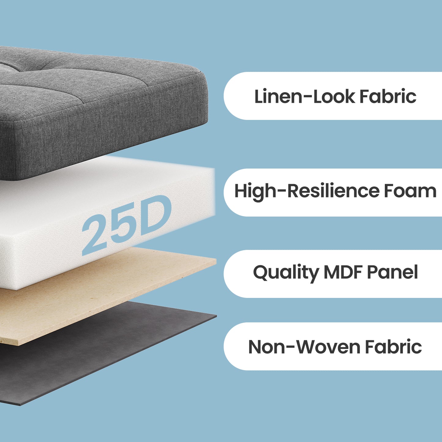 Foldable Storage Ottoman, 286lb Capacity Multi-Use Footrest Stool with 8 Gallon Storage, 16.1"W, Dark Gray