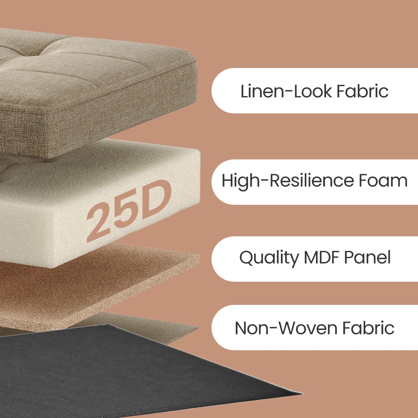 Foldable Storage Ottoman, 286lb Capacity Multi-Functional Footrest Stool with 8 Gallon Storage, 16.1"W, Light Taupe