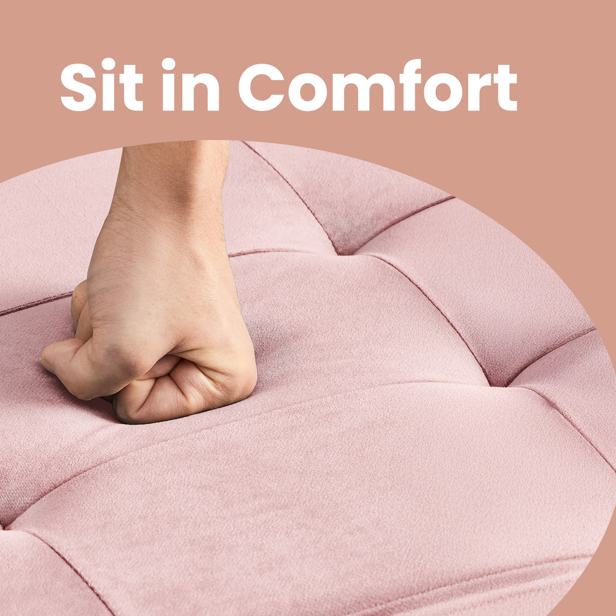 LEDREM Small Folding Storage Ottoman, Cube Foot Rest Stool, for Living Room, Dorm, Pink and Black