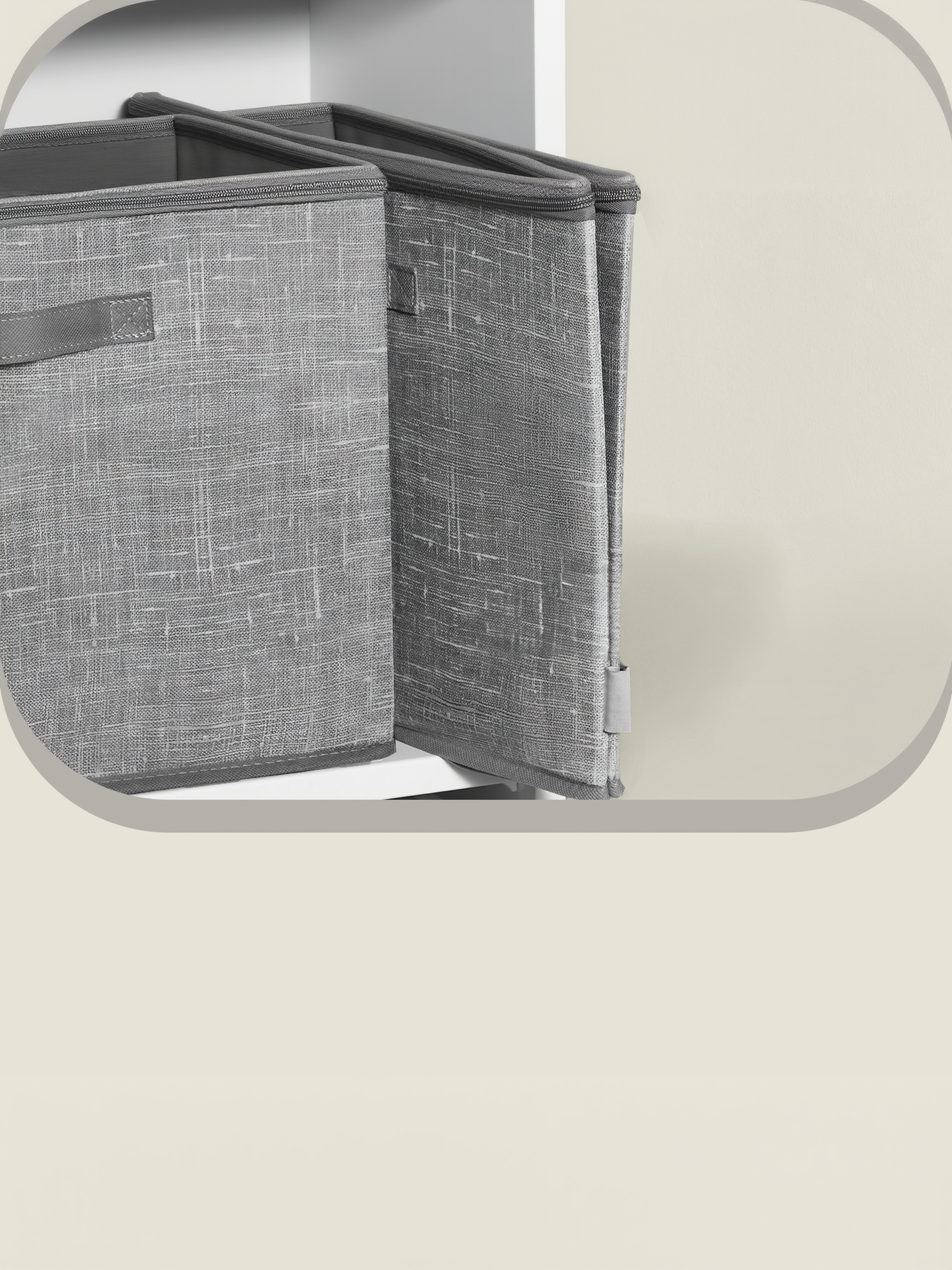 Set of 2 Shoe Storage Cubes with Transparent Lids, 16-Pair Each Fabric Organizer Box for Closet and Entryway, Cattail Gray