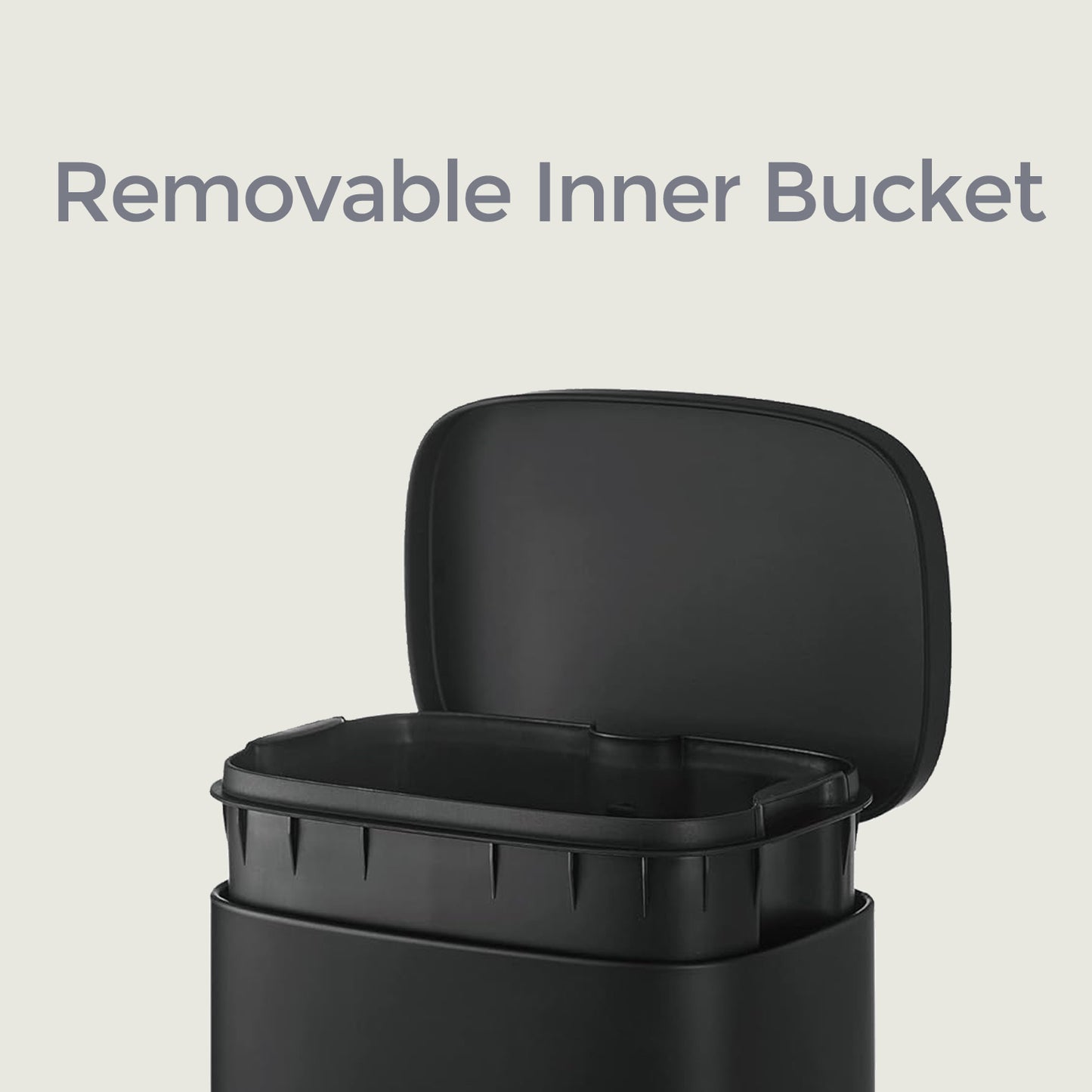 Stainless Steel 8 Gallon Step Trash Can, Soft-Close Lid with Inner Bucket, Compact Kitchen & Office Bin,Black