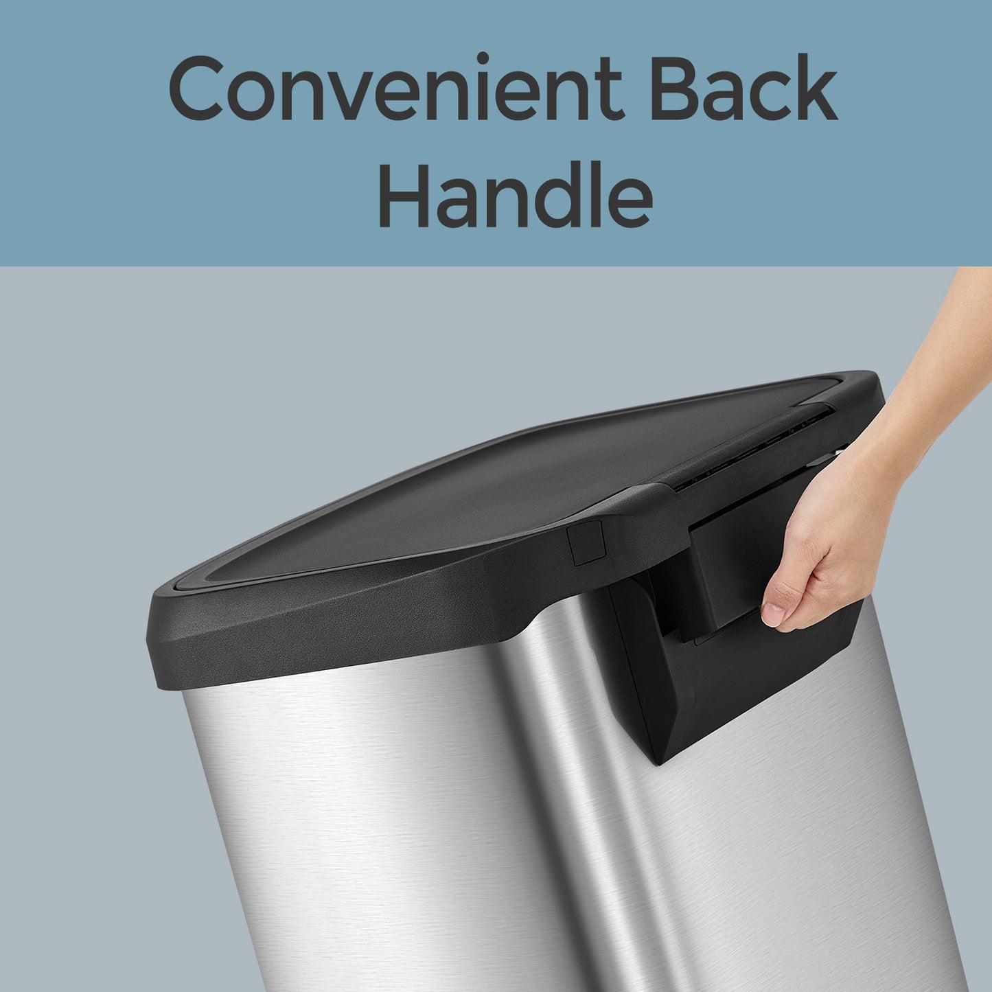 21 Gal Kitchen Step Trash Can, Soft-Close Stay-Open Lid, Wide Pedal, Odor-Control Filter, Space-Saving Design, Stainless Steel，Silver and Black