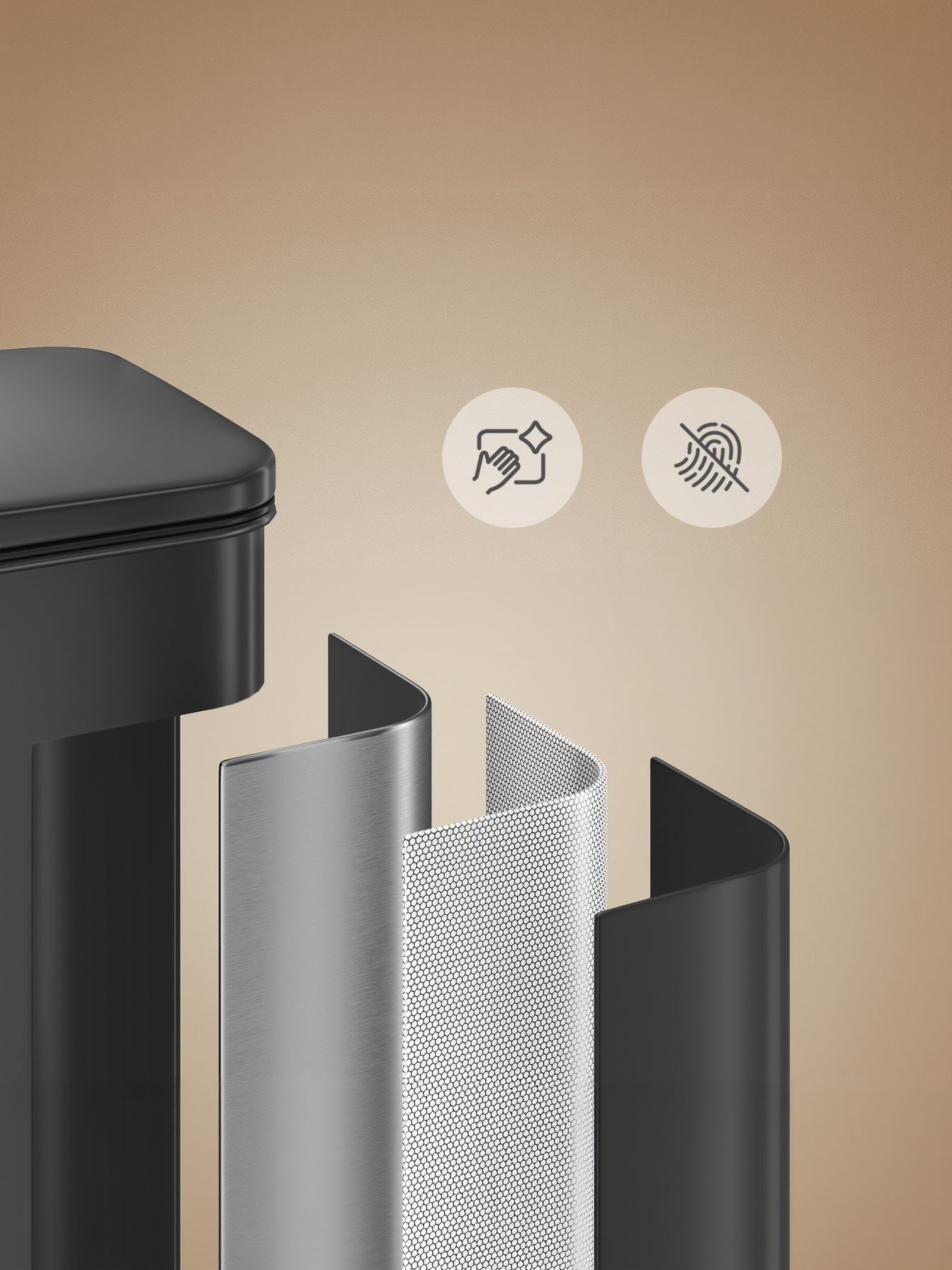 10.5 Gallon Step Trash Can with Soft Close Lid, Stainless Steel Garbage Bin with Stay-Open Feature and 15 Bags, Black