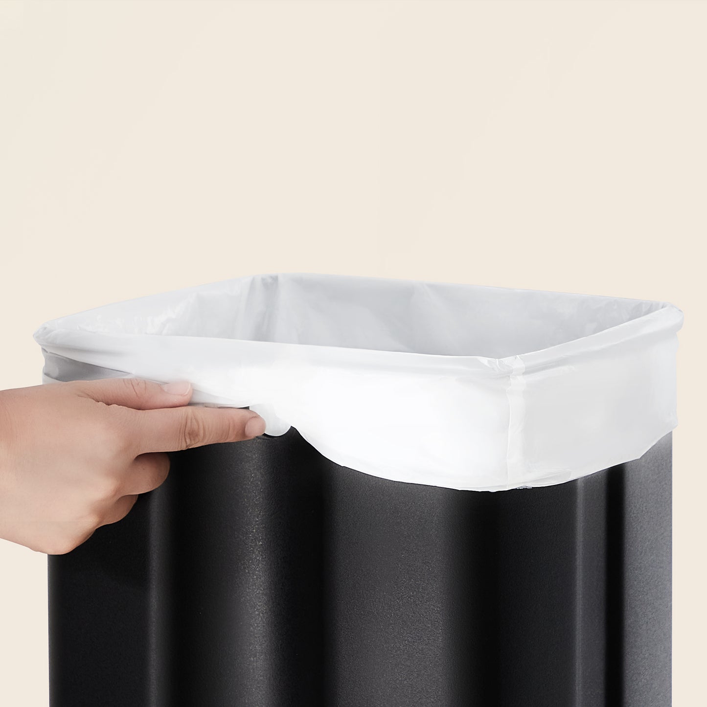 8-Gallon Kitchen Trash Can with Soft-Close Lid, Compact Stainless Steel Bin, Inner Bucket & Non-Slip Base,Cloud White