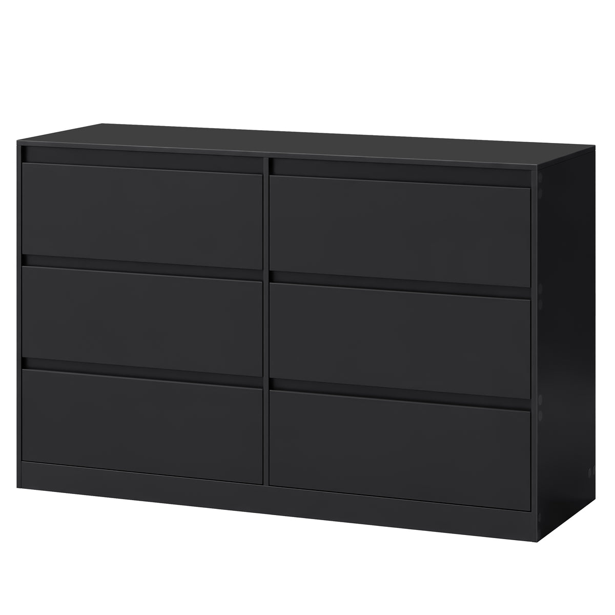 6-Drawer Dresser, Handleless Narrow Clothes Storage Cabinet, 47 x 15.7 x 29.5 Inches, Black