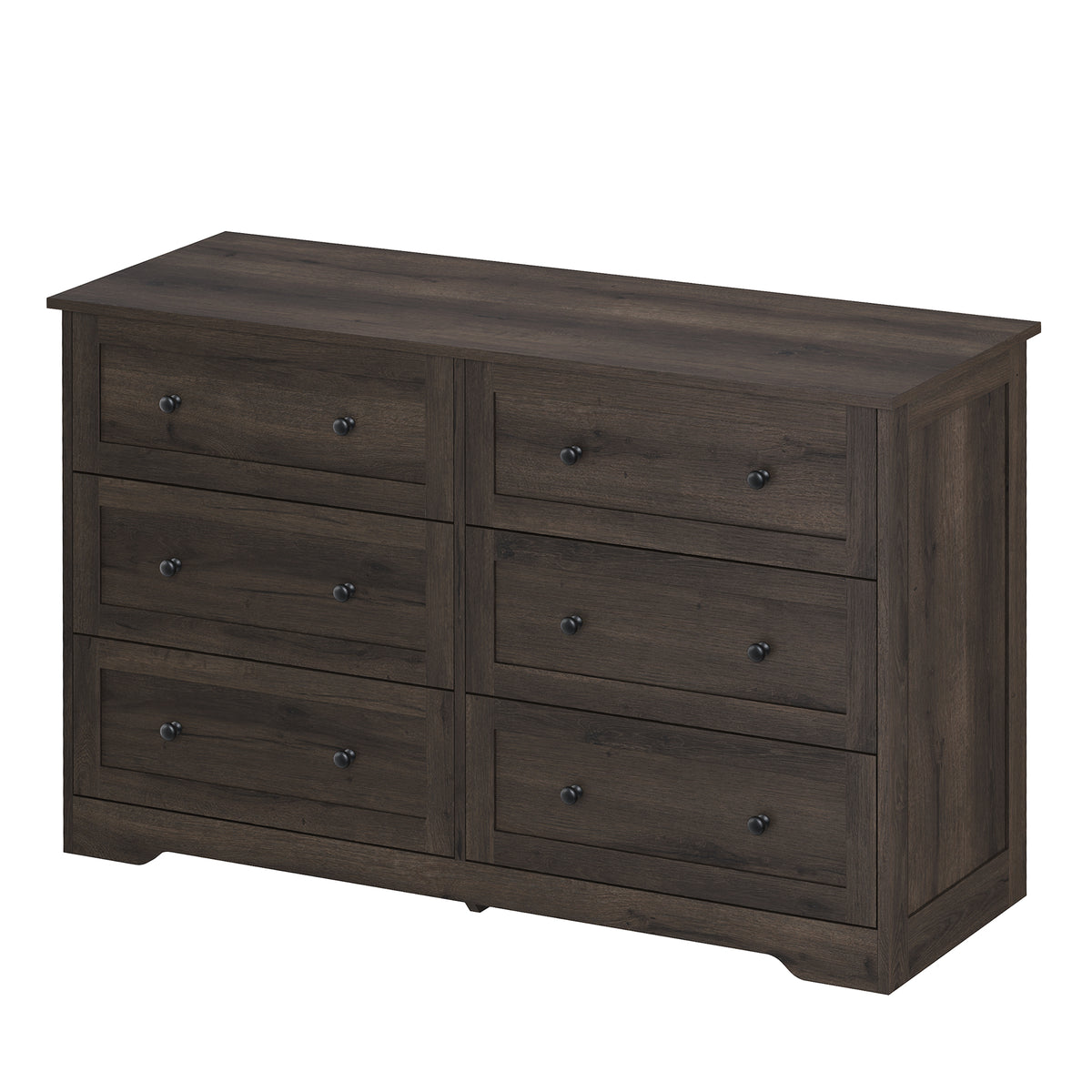 6-Drawer Dresser, Traditional basic Chest of Drawers for Bedroom, 47.2 x 15.7 x 30.7 inches, Brown